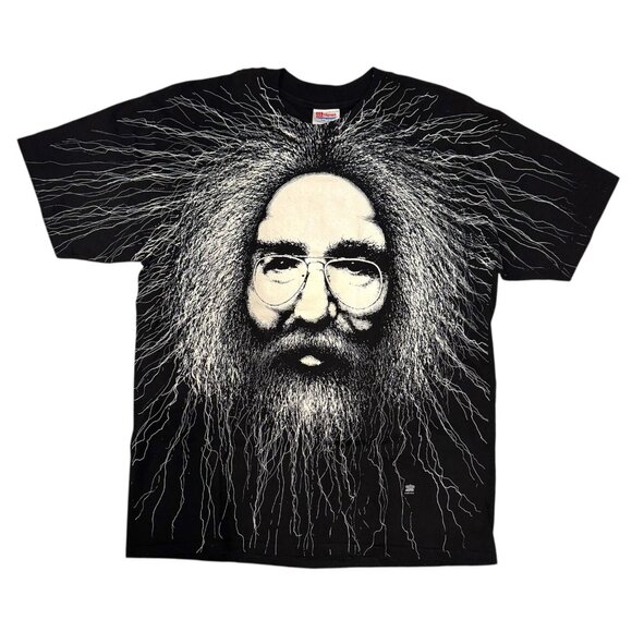 Hanes - Grateful Dead Jerry Garcia Vintage 90s RARE AOP T-Shirt